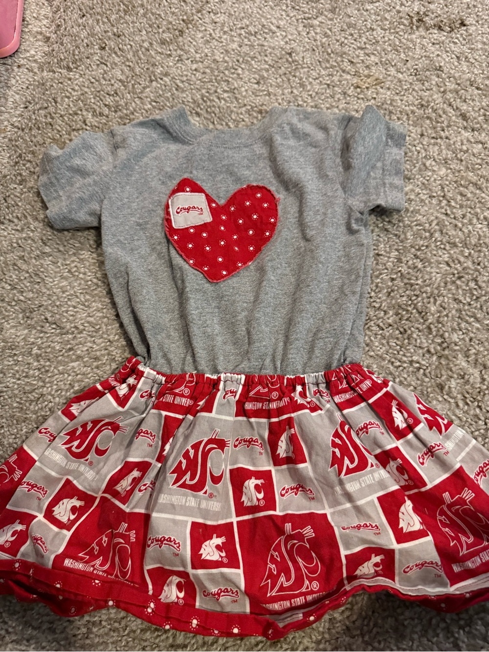 Garanimals Gray Top with Red Heart & Red White Logo Skirt Dress
